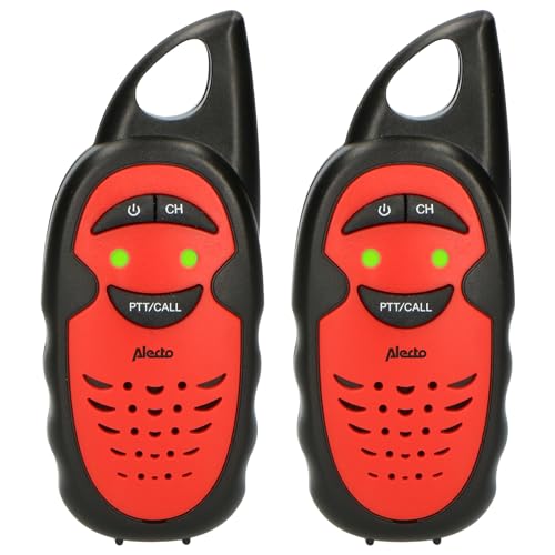 Alecto FR-05 - Walkie Talkie für Kinder - 3 Kilometer Reichweite - 3 Kanäle - 2 Funkgeräte - Bis zu 35 Stunden Standby - Rot/Schwarz von Alecto