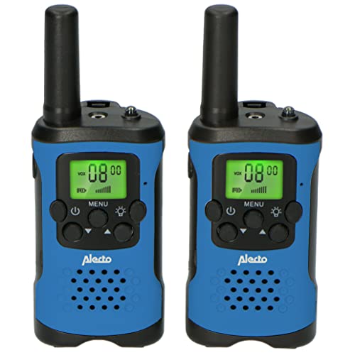 Alecto FR-115 Set von Zwei Walkie Talkies für Kinder - Walki Talki mit Reichweite bis zu 7 Kilometer - 8 Kanäle - Integrierte Taschenlampe - Beleuchtetes Display - Blau/Schwarz Alecto FR-115 Set von Zwei Walkie Talkies für Kinder - Walki Talki mit Reichweite bis zu 7 Kilometer - 8 Kanäle - Integrierte Taschenlampe - Beleuchtetes Display - Blau/Schwarz von Alecto
