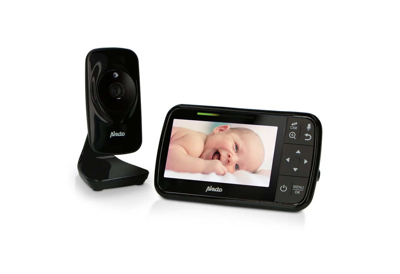 Alecto Video-Babyphone, 1-tlg., Babyphone mit Kamera und 4.3-Farbdisplay, 300m Reichweite & Talkback-Funktion,Temperaturanzeige &Schlaflieder" von Alecto