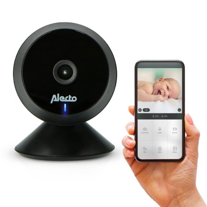 Alecto Video-Babyphone SMARTBABY5BK, SMART-HOME Wifi-Babyphone mit HD-Kamera & kostenloser IOS/Android App von Alecto