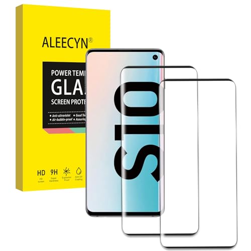 [2 Stück]Aleecyn Schutzfolie für Samsung Galaxy s10,Hohe Qualität Gehärtetem Glass,3D Volle Abdeckung,9H Härt Folie,Anti-Bläschen,Schutzfolie für Samsung Galaxy s10 von Aleecyn