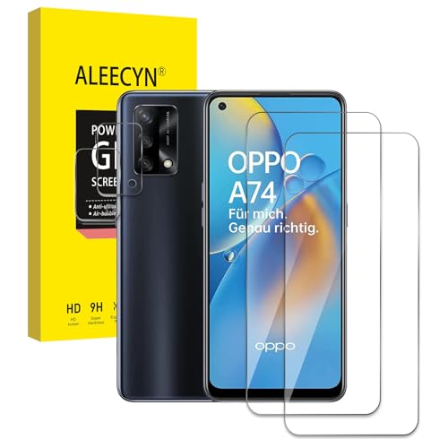 2 Stück Schutzfolie Für Oppo A74 4G mit 2 Stück Kamera Panzerfolie, 9H Härte Panzerglas, Gehärtetes Glas Folie, Blasenfreie Anti-Kratzen Displayschutzfolie, Hohe Klar Displayschutz 2 Stück Schutzfolie Für Oppo A74 4G mit 2 Stück Kamera Panzerfolie, 9H Härte Panzerglas, Gehärtetes Glas Folie, Blasenfreie Anti-Kratzen Displayschutzfolie, Hohe Klar Displayschutz von ALEECYN