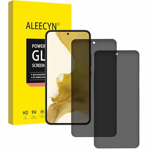 [2 Stück] Sichtschutz Schutzfolie für Samsung Galaxy S22, 9H Härte Panzerglas, Gehärtetes Glas Folie, Anti-Spy Schutzglas, Anti-Kratzen Displayschutzfolie, [Anti-Spion] Displayschutz von ALEECYN