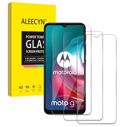 [3 Stück] Schutzfolie Kompatibel mit Motorola Moto G10 / G30, 9H Härte Panzerglas, Gehärtetes Glas Folie, Blasenfreie Anti-Kratzen Displayschutzfolie, Hohe Klar Displayschutz von ALEECYN