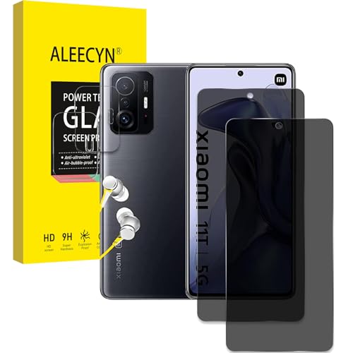 Aleecyn [2+2] 2 Stück Sichtschutz Schutzfolie Für Xiaomi 11T/11T pro mit 2 Stück Kamera, 9H Härte Panzerglas, Anti-Spion, Anti-Kratzen Displayschutzfolie von ALEECYN