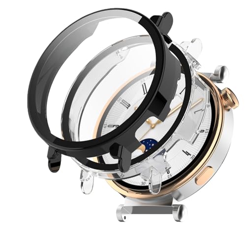 Alenbowen Hülle kompatibel mit Huawei Watch GT 4 41mm PC Cover mit Hartglasschutz, Ultradünner Vollschutz Schutzhülle-Schwarz+Transparent【2 Stück】 Alenbowen Hülle kompatibel mit Huawei Watch GT 4 41mm PC Cover mit Hartglasschutz, Ultradünner Vollschutz Schutzhülle-Schwarz+Transparent【2 Stück】 von Alenbowen