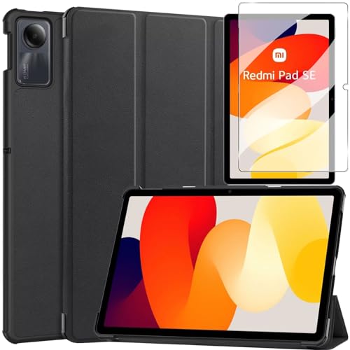 Alenbowen Schutzhülle Kompatibel mit Xiaomi Redmi pad SE 11" （2023） ultradünne Schutzhülle, Hochwertige PU-Ledertasche mit Ständerfunktion,Starry Sky+ 1xSchutzfolie aus gehärtetem von Alenbowen