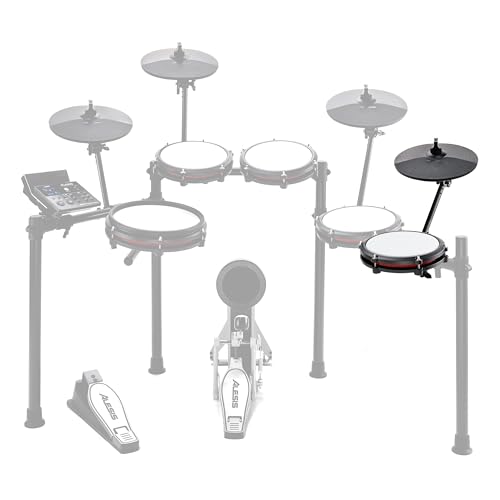 Alesis Drums Nitro Max Expansion Pack – E-Drum Set Erweiterung für Nitro Max Kit mit Mesh Tom Pad, 10" Becken mit Choke und Verbindungskabeln von Alesis