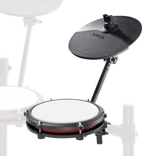 Alesis Drums Nitro Max Expansion Pack – E-Drum Set Erweiterung für Nitro Max Kit mit Mesh Tom Pad, 10" Becken mit Choke und Verbindungskabeln von Alesis