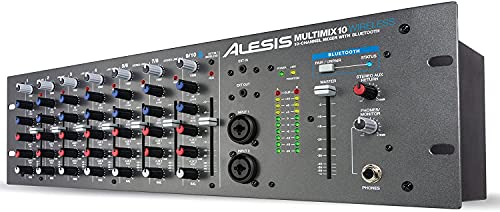 Alesis MultiMix 10 Wireless - 10 Kanal Rackmixer mit Bluetooth Phantomspannung und 2 Band EQ von Alesis