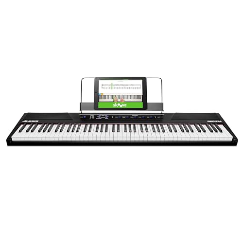 Alesis Recital - E Piano 88 Tasten für Einsteiger mit Halbgewichteten Volle Größe Klavier, Lautsprechern, fünf Premium-Stimmen, Kopfhörerausgang, Klavier Lektionen-Abo von Alesis