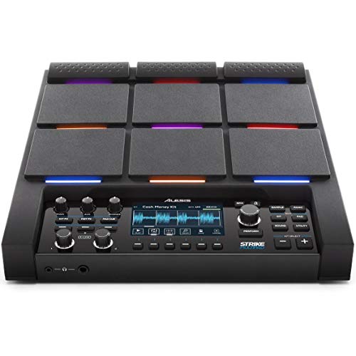 Alesis Strike Multipad - Perkussions-Pad mit 9 RGB-hintergrundbeleuchteten Pads, Sampler, Looper, integrierter Soundkarte mit Ein-und Ausgängen, 4,3-Zoll-Display von Alesis