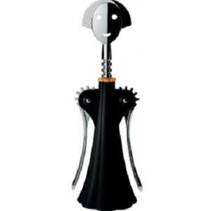 Alessi ANNA G Korkenzieher aus thermoplastischem Harz schwarz und verchromtem Zamak (AAM01 B) von Alessi