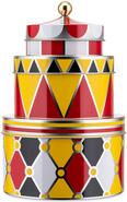 Alessi MW31S3 Stapelbare Aufbewahrungsbox aus Weissblech mit Dekor, 3 tlg (MW31S3) von Alessi