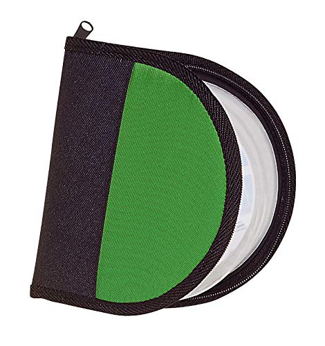 Alevar CD-Hülle für 12 CDs, tragbar, aus Stoff mit Reißverschluss, für CDs, DVDs und Blu-ray, Format 16 x 17 x 2,5 cm, Farbe Grün, 1 Stück Alevar CD-Hülle für 12 CDs, tragbar, aus Stoff mit Reißverschluss, für CDs, DVDs und Blu-ray, Format 16 x 17 x 2,5 cm, Farbe Grün, 1 Stück von Alevar