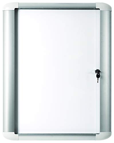 Alevar 3981/4 magnetische Wandtafel, Aluminiumrahmen für Innen- und Außenbereich mit Schlüsselverschluss, Innenformat 45 x 62,4 cm (4 x A4) von Alevar