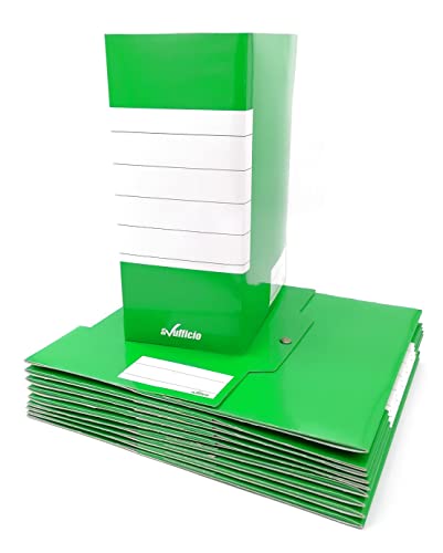 Ordner mit Alevar Verschluss 3 Knöpfe 15 25x35 cm 10 Stk. Grüne Farbe von Alevar