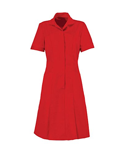 Alexandra AL-HP297RE-84S Serie AL-HP297 Kleid mit Reißverschluss vorne, einfarbig, Paspelierung, 84 cm Brustumfang, Größe 36, kurz, Rot von Alexandra