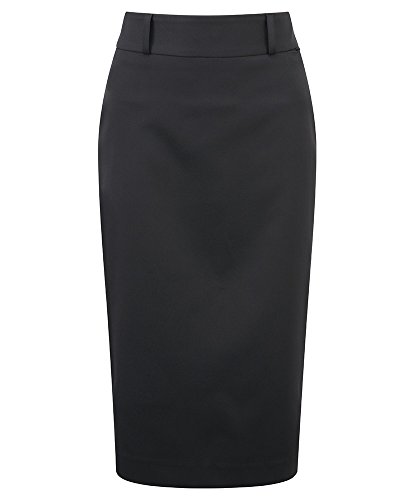 Alexandra STC-NF133BK-28S Easycare Skirt, einfarbig, 100% Polyester, kurz, Größe 28, schwarz von Alexandra