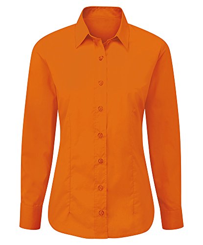 Alexandra STC-NF90OR-26 Damen Langarmshirt, einfarbig, 65% Polyester/35% Baumwolle, Größe 26, Orange von Alexandra