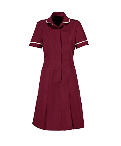 Alexandra al-hp297bu-80t Serie al-hp297 Reißverschluss vorne Kleid, Uni, cremefarben Keder/Trim, 80 cm Brust, Größe 6, hoch, burgund von Alexandra