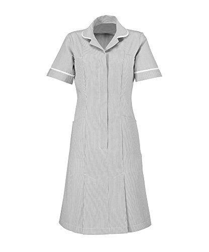Alexandra al-st297pg-112u Stripe Dress, unhemmed, weiß Paspelierung/Trim, 112 cm Brust (Größe 20), Pale Grau/Weiß von Alexandra