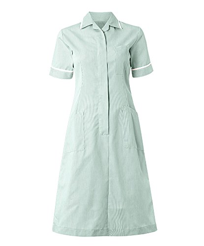Alexandra al-st312aq-120r Streifen Kleid, Regular, weiß Paspelierung/Trim, 120 cm Brust (Größe 24), aqua/weiß von Alexandra