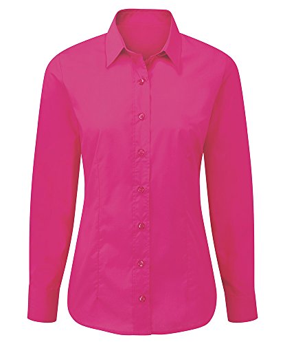 Alexandra stc-nf90pi-20 pflegeleicht Damen Langarm-Shirt, Uni, 65% Polyester/35% Baumwolle, Größe 20, bright pink von Alexandra