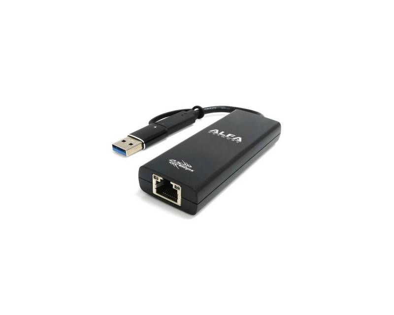 Alfa AUE2500CA - 2,5-Gbit/s-Ethernet-Adapter mit USB-Typ-C-Anschluss Computer-Kabel, RJ45, RJ45 von Alfa