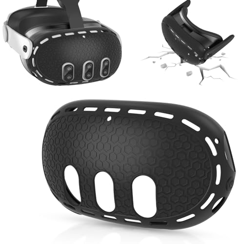 Headset-Schutzhülle für Meta/Quest 3 Cover, Silikon Frontschale Schutzabdeckung Zubehör mit Belüftungslöchern Kratzschutz von Alftek