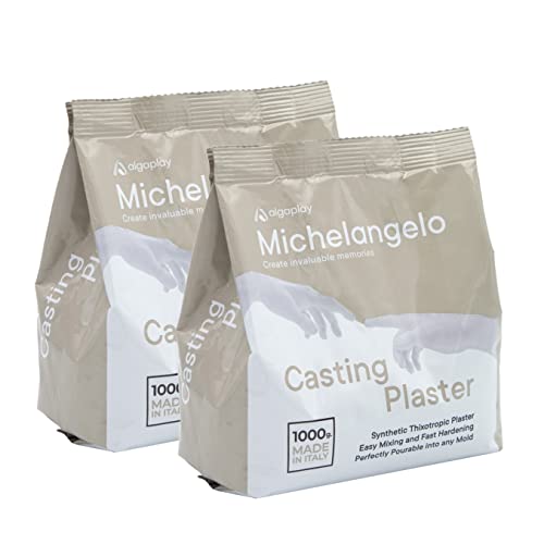 Algaplay Michelangelo Casting Plaster, 2 kg, thixotrope und ungiftig, mit hoher Härte und Widerstandsfähigkeit, ideal für Abgüsse und Positive beim Kopieren. von Algaplay