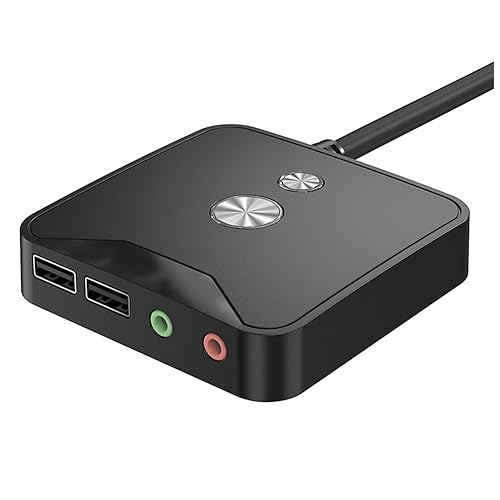 Aliaga PC-Netzschalter Desktop-Netzteil Externe PC-Host Schalter Ein/Aus-Schalter Taste Ein/Aus, Dual USB und Audio Anschlüsse von Aliaga