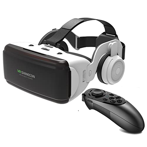 Aliaga VR Virtual Reality 3D-Stereo-VR-Brille für Google Cardboard Headset für iOS Android (G06E + Gamepad), 500210260A4 von Aliaga