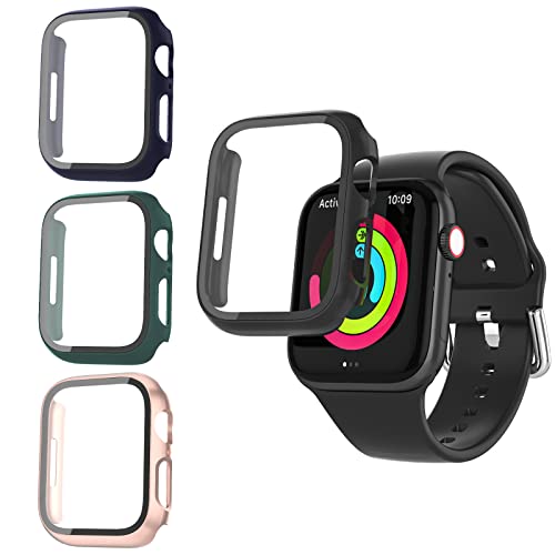 Aliaoce 4 Stück Schutzhülle Kompatibel mit Apple Watch 7 41mm, Rundum Schutzhülle Hard PC Schutz Hülle Gehäuse mit Gehärtetes Glas Displayschutz HD Ultradünne Kratzfest Case für iWatch 41mm von Aliaoce