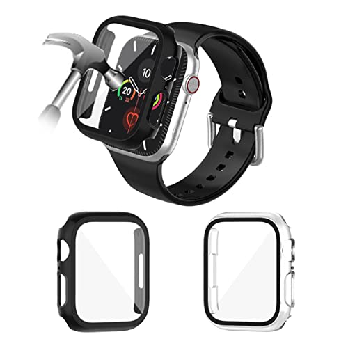 Apple Watch Case Series 7 41mm, 2 Farben All-Around Hard PC Anti-Scratch Bumper Case mit Stahlglas Displayschutzhülle Apple Watch 7 hülle Kompatibel für iWatch Series 7 41mm von Aliaoce