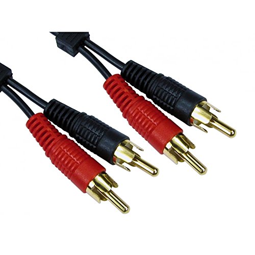 2m Twin Phono RCA Kabel - Premium Qualität - 24k Gold - Stecker auf Stecker - Links & rechts Audio - Stereo - 2RCA - 2xRCA von Alida Systems
