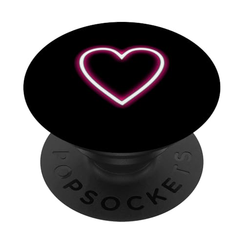 Leuchtender rosa Herzumriss PopSockets Klebender PopGrip Leuchtender rosa Herzumriss PopSockets Klebender PopGrip von AlienFolklore