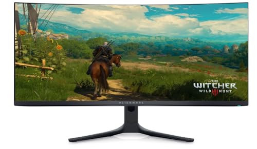 Alienware AW3423DWF 34 Zoll WQHD (3440x1440) 21:9 1800R Curved Gaming Monitor, 165Hz, QD OLED, 0.1ms, AMD FreeSync Premium Pro, 99.3% DCI-P3, HDR400, 2x DP, 1x HDMI, 5x USB, 3 Jahre Garantie von Alienware