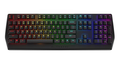 Alienware AW410K mechanische Kabelgebebundene Gaming Tastatur - US (QWERTY) | AlienFX-RGB | Cherry MX Brown-Tasten | Anti-Ghosting/N-Key-Rollover| Dark Side of The Moon von Alienware