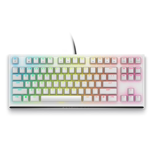 Alienware AW420K Tenkeyless Gamingtastatur - Mechanische Cherry MX Red Schalter, RGB-Beleuchtung (AlienFX), USB, Kompaktes Design, Anti-Ghosting,N-Key Rollover, QWERTZ German - Lunar Light von Alienware