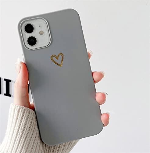 Alihtte Glitzer Herz Muster Phone Case für iPhone 13 Shockproof Bumper Hülle für iPhone 13 Frauen Mädchen Mode Weiche Langlebige Schlanke TPU Hülle für iPhone 13 grau von Alihtte