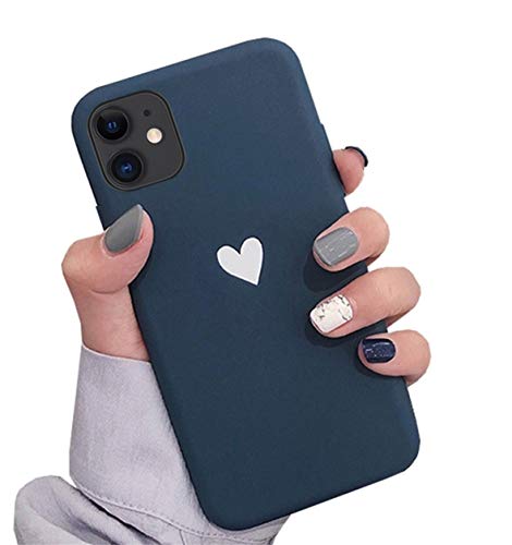 Alihtte Handyhülle Kompatibel mit iPhone 11 Hülle,rot Weich TPU Gummigel Back 3D Herzmuster und Mädchen Frau Weich Silikon Bumper Schutzhülle Case für iPhone 11 von Alihtte