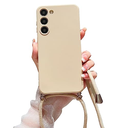 Alihtte Handykette Hülle für Samsung Galaxy A53 5G mit Kordel zum Umhängen Necklace Hülle Ultra dünn Silicone Handyhülle mit Band Tasche TPU Bumper Schutzhülle für Galaxy A53 5G, Beige von Alihtte
