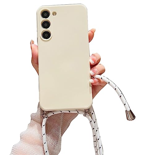 Alihtte Handykette Hülle für Samsung Galaxy S21 5G mit Kordel zum Umhängen Necklace Hülle Ultradünn Silicone Handyhülle mit Band Tasche TPU Bumper Schutzhülle für Galaxy S21 5G, weiß von Alihtte