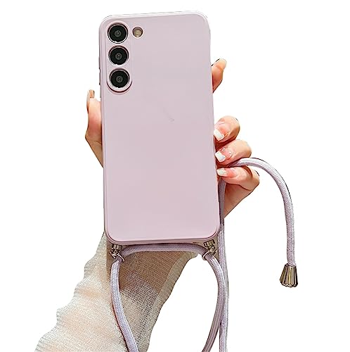 Alihtte Handykette Hülle für Samsung Galaxy S21 FE 5G mit Kordel zum Umhängen Necklace Hülle Ultradünn Silicone Handyhülle mit Band Tasche TPU Bumper Schutzhülle für Galaxy S21 FE 5G, Lavendel von Alihtte