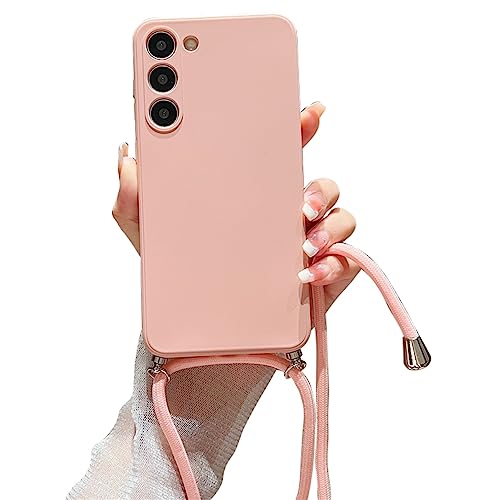 Alihtte Handykette Hülle für Samsung Galaxy S21 FE 5G mit Kordel zum Umhängen Necklace Hülle Ultradünn Silicone Handyhülle mit Band Tasche TPU Bumper Schutzhülle für Galaxy S21 FE 5G, Rosa von Alihtte