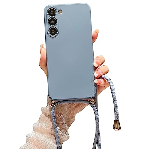 Alihtte Handykette Hülle für Samsung Galaxy S21 FE 5G mit Kordel zum Umhängen Necklace Hülle Ultradünn Silicone Handyhülle mit Band Tasche TPU Bumper Schutzhülle für Galaxy S21 FE 5G, grau von Alihtte