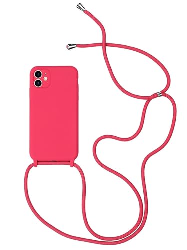 Alihtte Handykette Hülle für iPhone 12 Mini Necklace Handyhülle Nylon Schultergurt Silikon TPU Cover mit Kordel zum Umhängen Schutzhülle mit Band Schnur Case für iPhone 12 Mini, Kamelienrot Alihtte Handykette Hülle für iPhone 12 Mini Necklace Handyhülle Nylon Schultergurt Silikon TPU Cover mit Kordel zum Umhängen Schutzhülle mit Band Schnur Case für iPhone 12 Mini, Kamelienrot von Alihtte