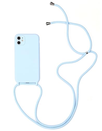Alihtte Handykette Hülle für iPhone 12 Mini Necklace Handyhülle Nylon Schultergurt Silikon TPU Cover mit Kordel zum Umhängen Schutzhülle mit Band Schnur Case für iPhone 12 Mini, himmelblau Alihtte Handykette Hülle für iPhone 12 Mini Necklace Handyhülle Nylon Schultergurt Silikon TPU Cover mit Kordel zum Umhängen Schutzhülle mit Band Schnur Case für iPhone 12 Mini, himmelblau von Alihtte