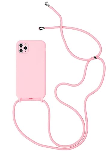 Alihtte Handykette Hülle für iPhone 12 Necklace Handyhülle Nylon Schultergurt Silikon TPU Cover mit Kordel zum Umhängen Schutzhülle mit Band Schnur Case für iPhone 12, pink Alihtte Handykette Hülle für iPhone 12 Necklace Handyhülle Nylon Schultergurt Silikon TPU Cover mit Kordel zum Umhängen Schutzhülle mit Band Schnur Case für iPhone 12, pink von Alihtte